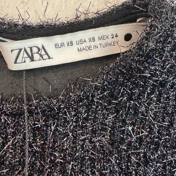 Zara Black Sparkle Sleeveless Dress XS NWT - Picture 4 of 8